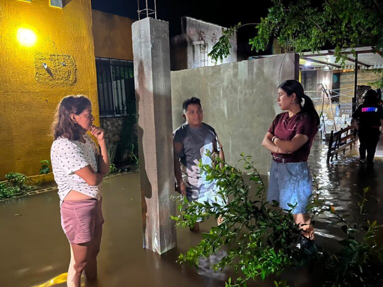 Clara Rosales coordina acciones de atención en zonas afectadas por las lluvias en el Sur